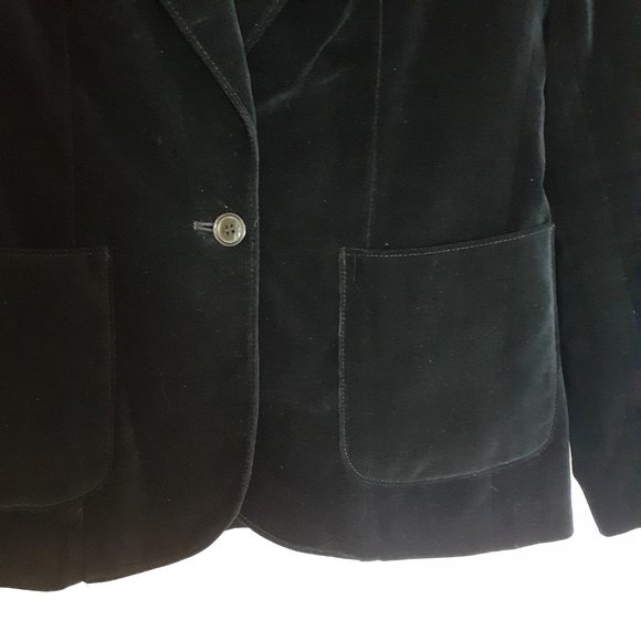Vintage Nordstrom Point of View Velvet Single Button Blazer Black Size 10 - Picture 6 of 16